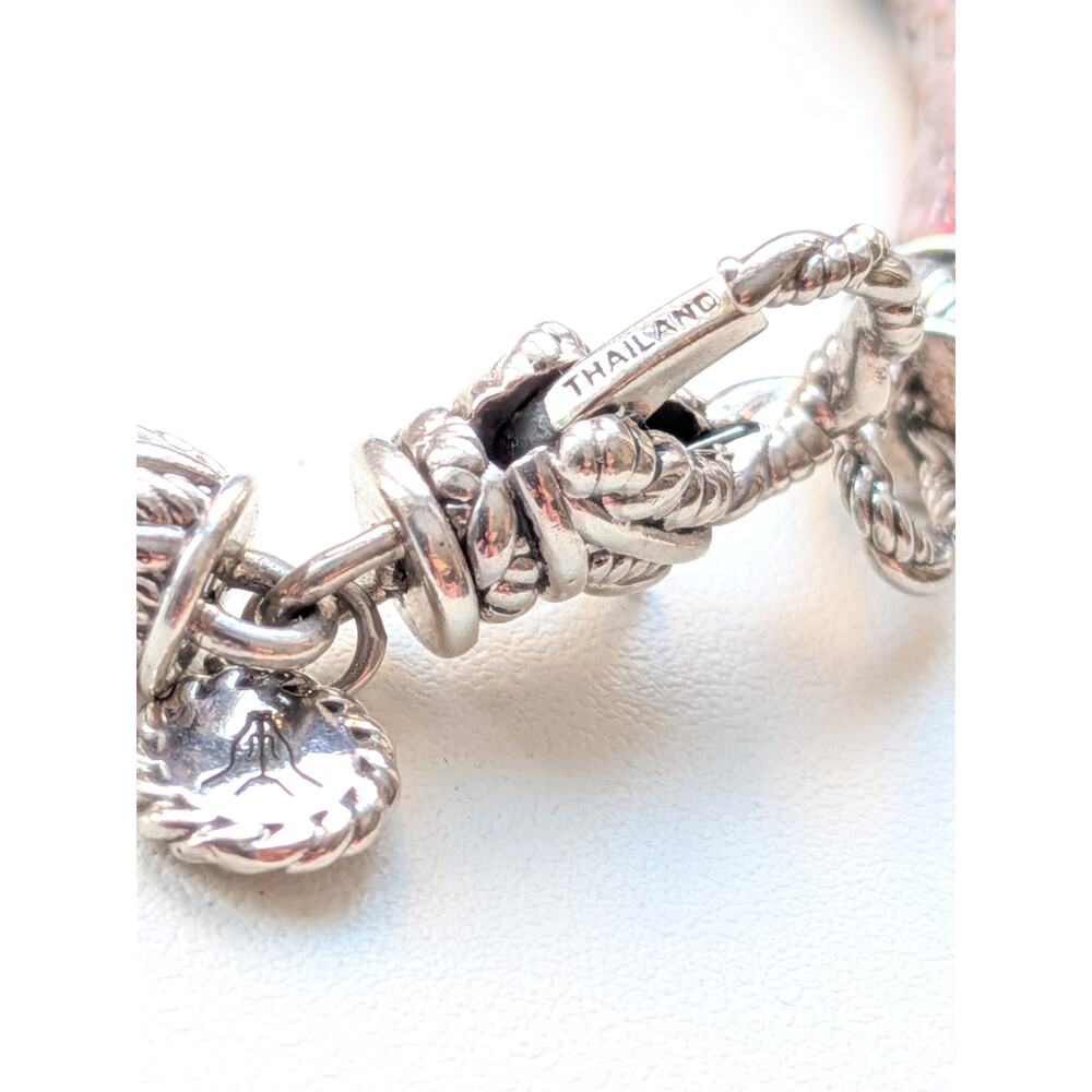 JAI by John Hardy Pink Leather Sterling Silver Bracelet 7.5in - Picture 4 of 6